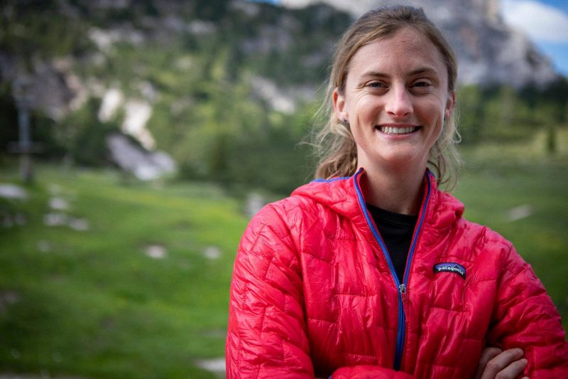 Clare Gallagher wearing patagonia