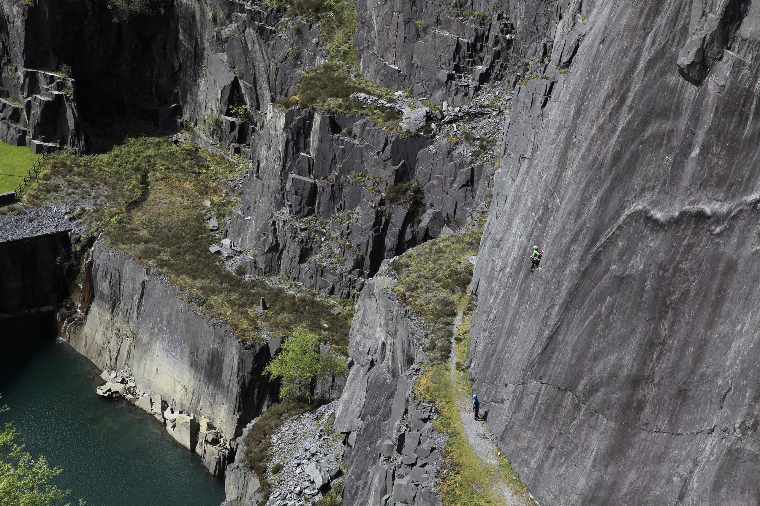 Climbing in the Llanberis slate quarries