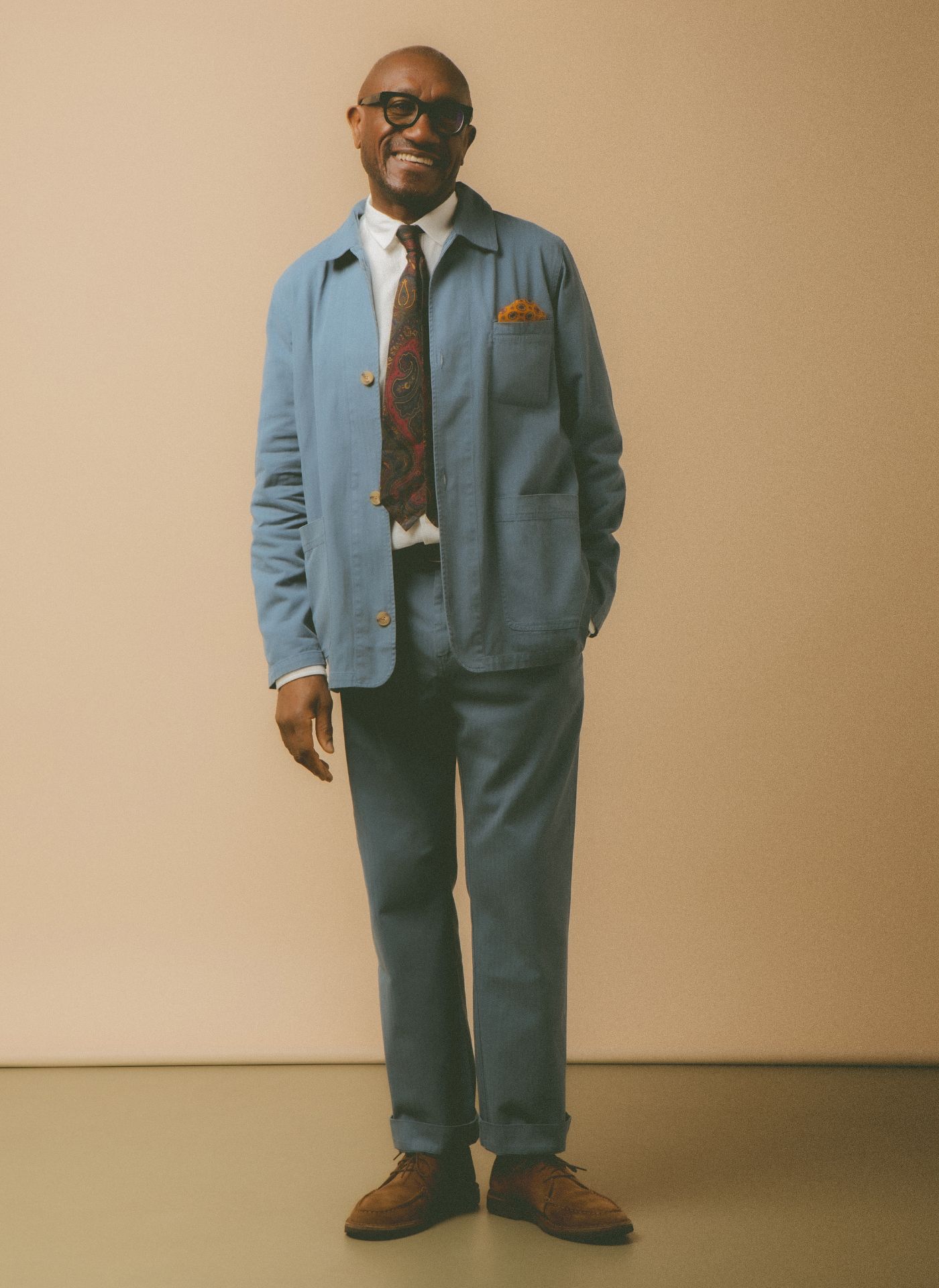 male model wearing blue Kestin suit