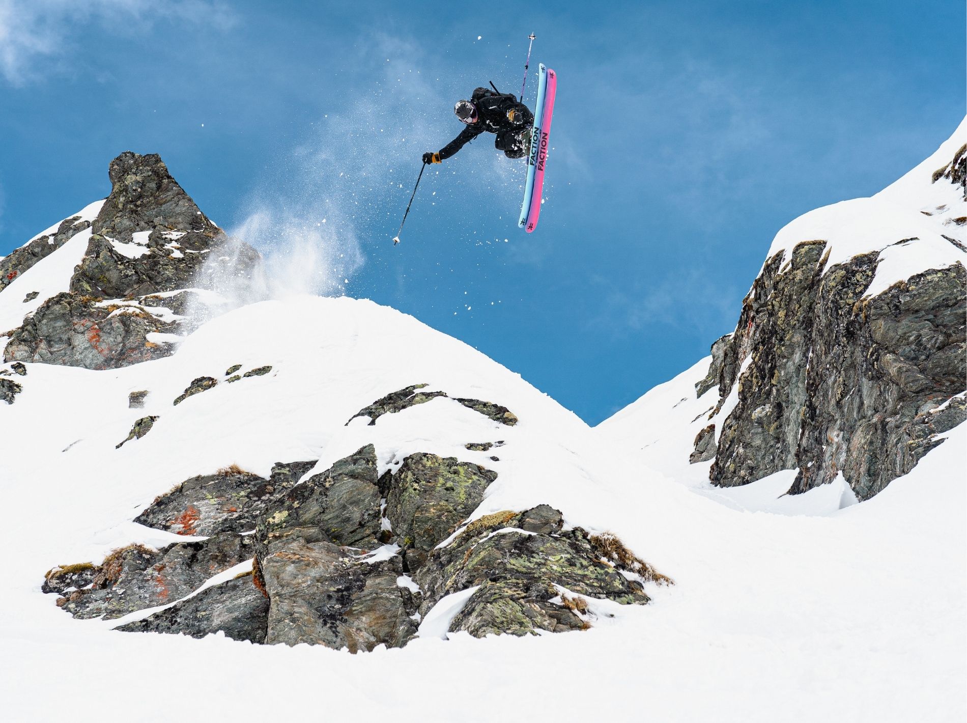 Person jumping in skis