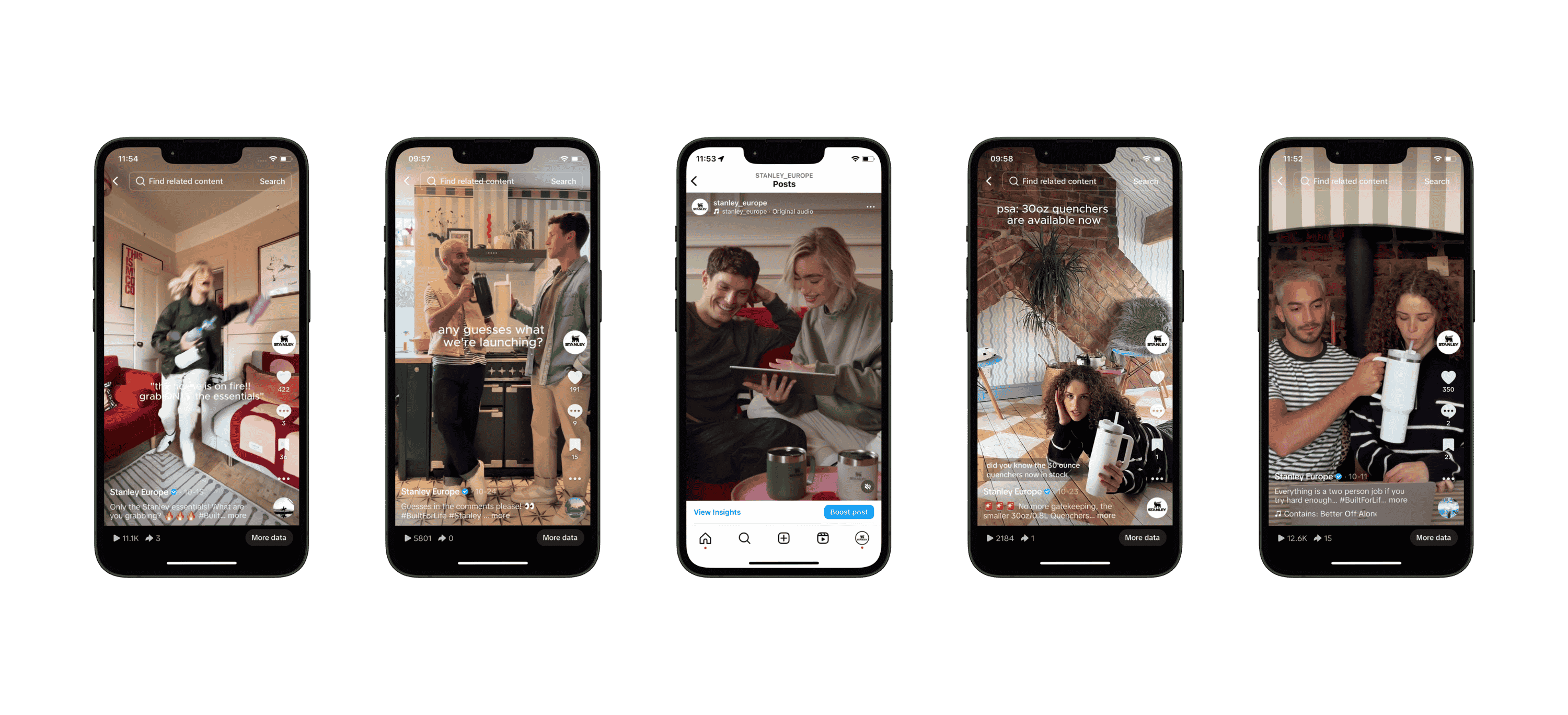 Previews of the Stanley Create social content