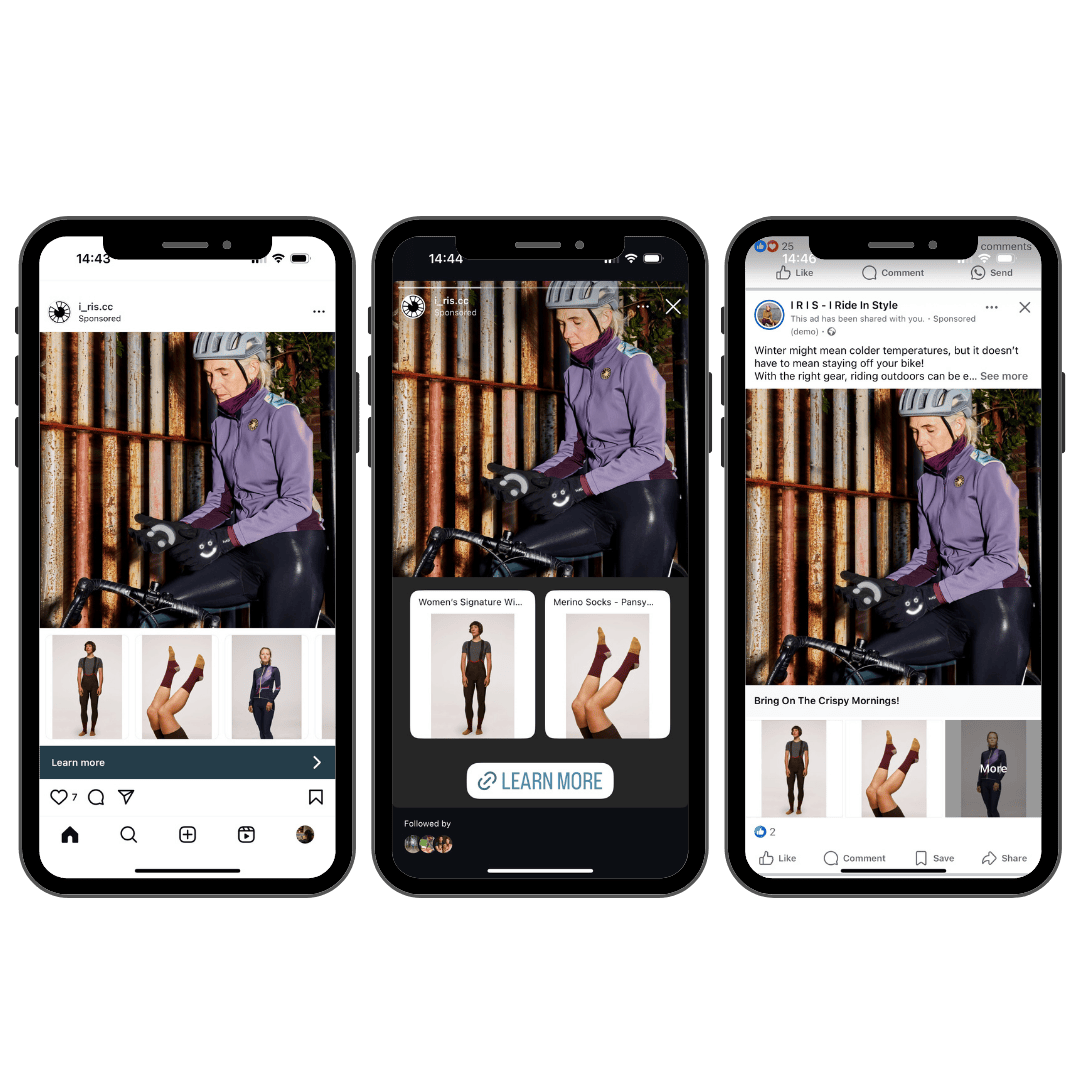 Ad previews for phosphoria collection from iris.cc