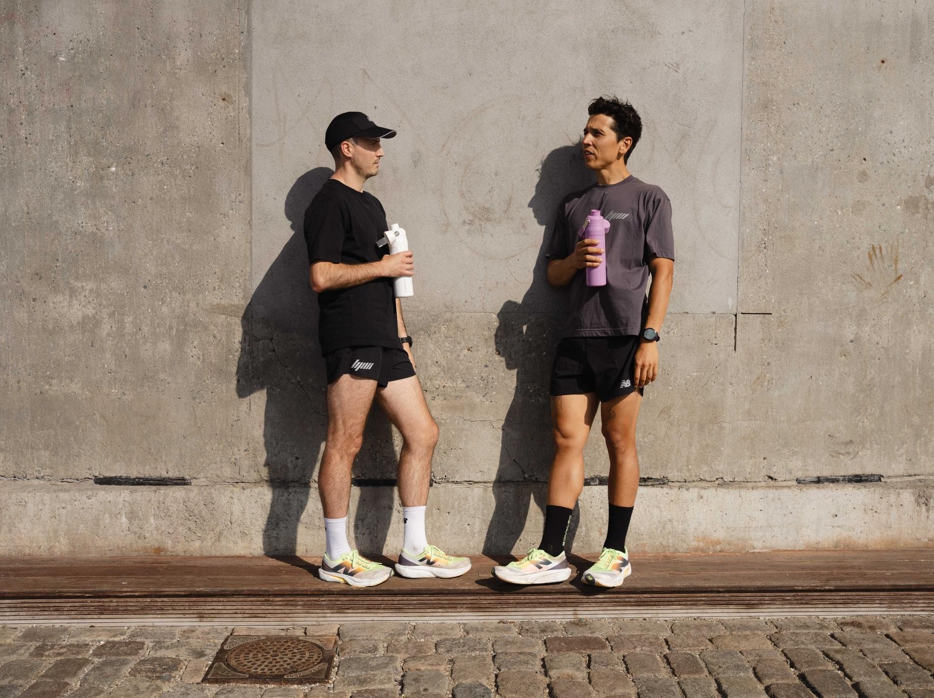 Jack and Peter chatting in run gear