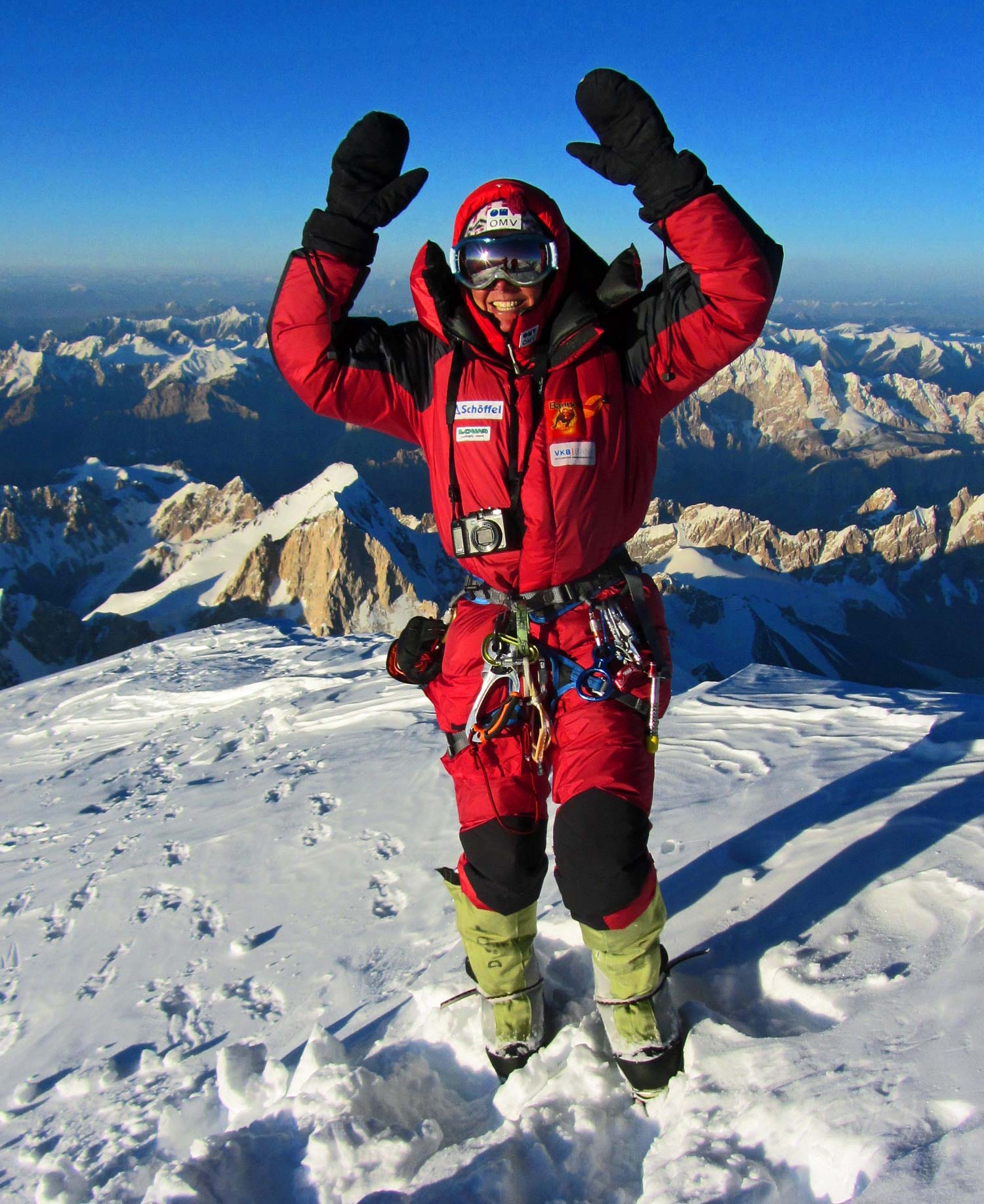 Gerlinde Kaltenbrunner on top of K2, 2011