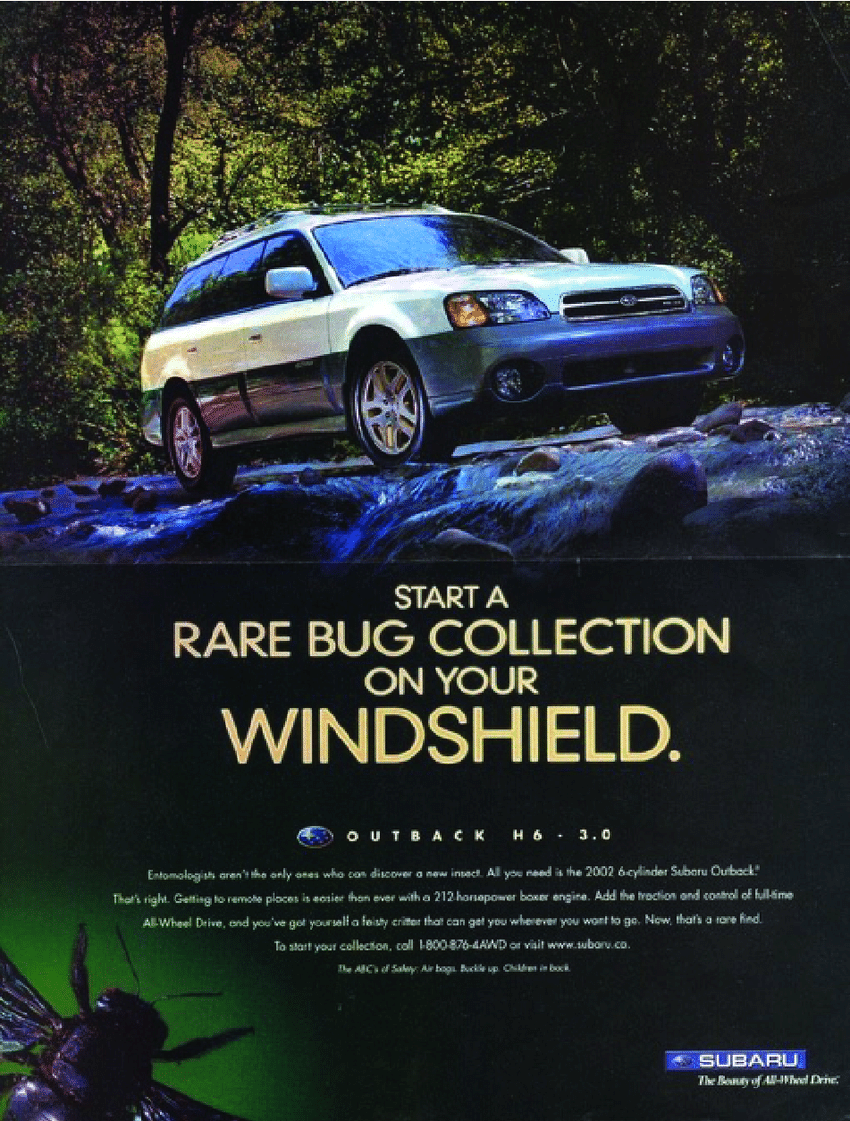 Subaru Bug Shield ad