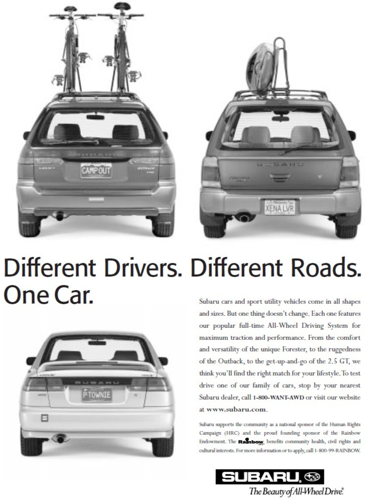 Subaru Different Drivers Xena advert