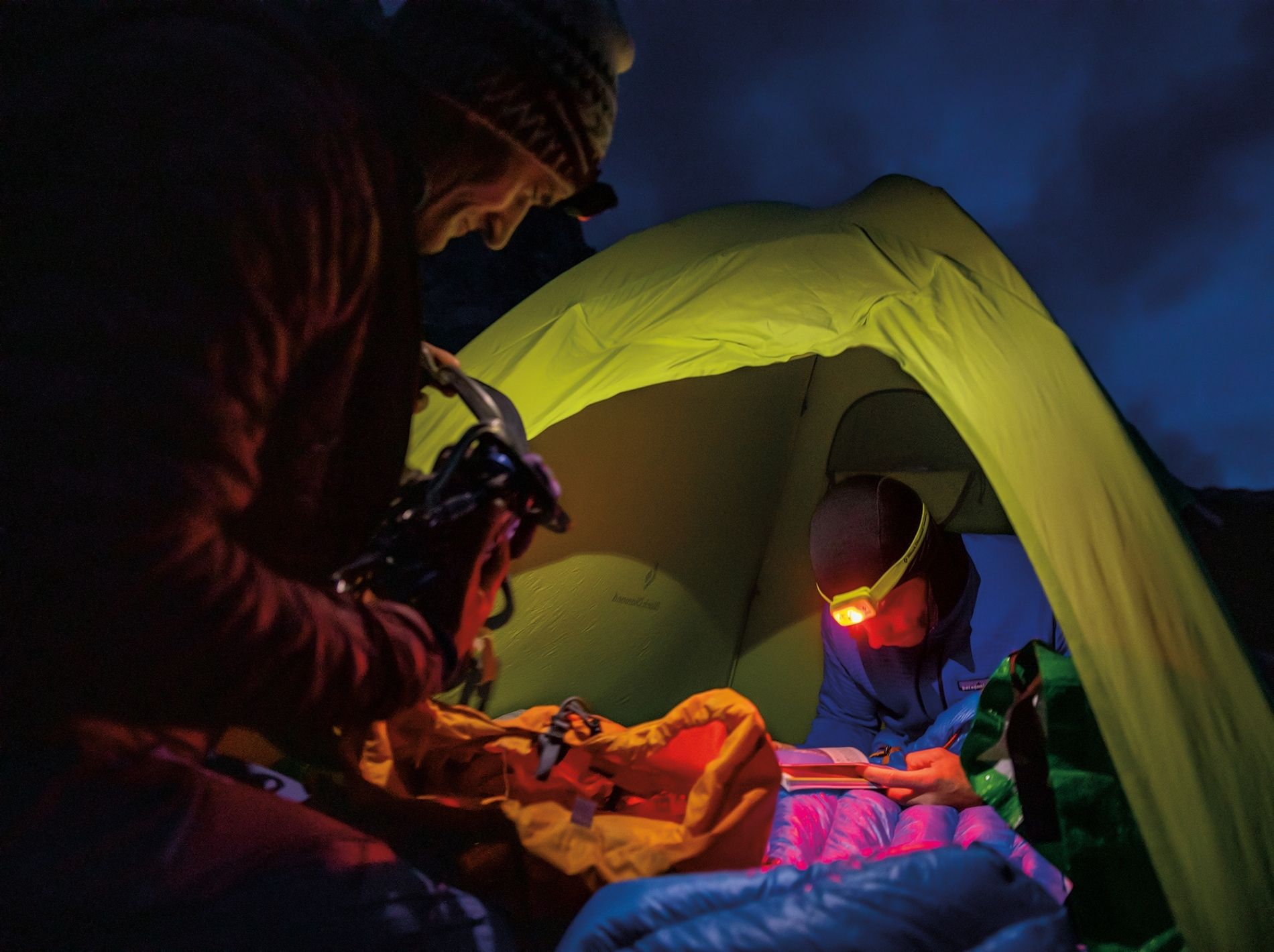 Patagonia campaign image of individuals camping